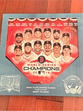 Boston Red Sox 2018 World Series Champions Home Plate Plaque - Red